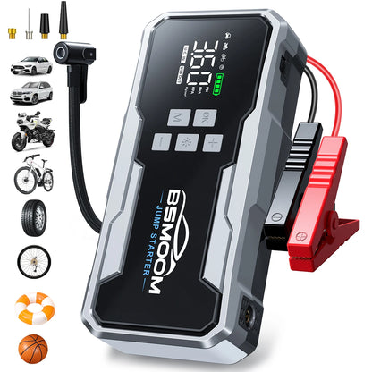 BSMOOM 7000A Car Jump Starter Power Bank Portable 150PSI Air Pump Car Battery Emergency Boosters Starting Device Car Starter