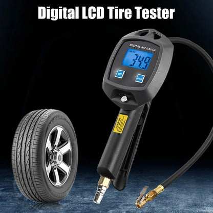 Multi-Unit Tire Inflator Gauge 0-18Kg/cm² 0-1800KPA 0-255PSI 0-18Bar Digital Display For Car Bike Tire Pressure Monitoring