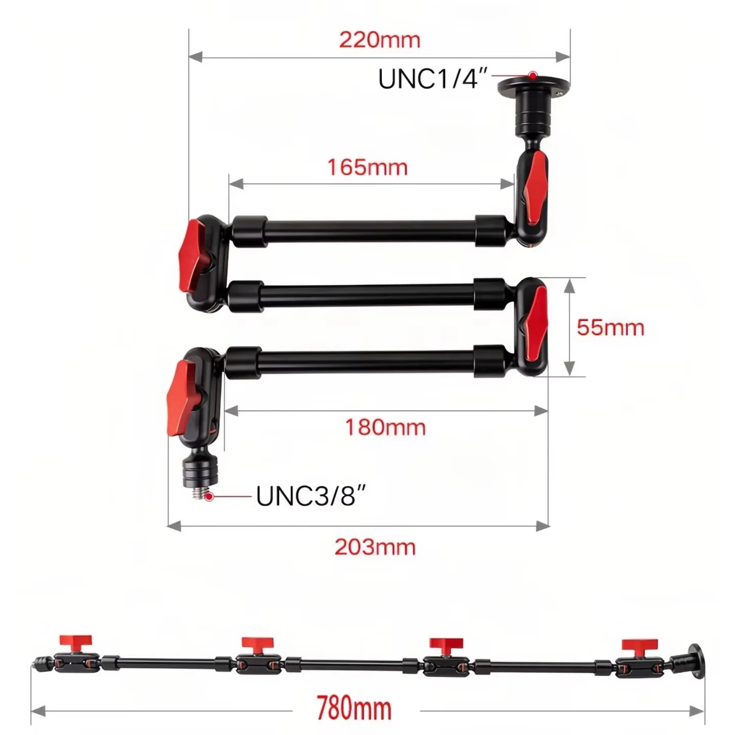 32" 22" Mobile Phone Bracket Magic Arm for Camera Articulated Flexible with Desk Clamp Mount Tablet Magsafe Webcam Stand