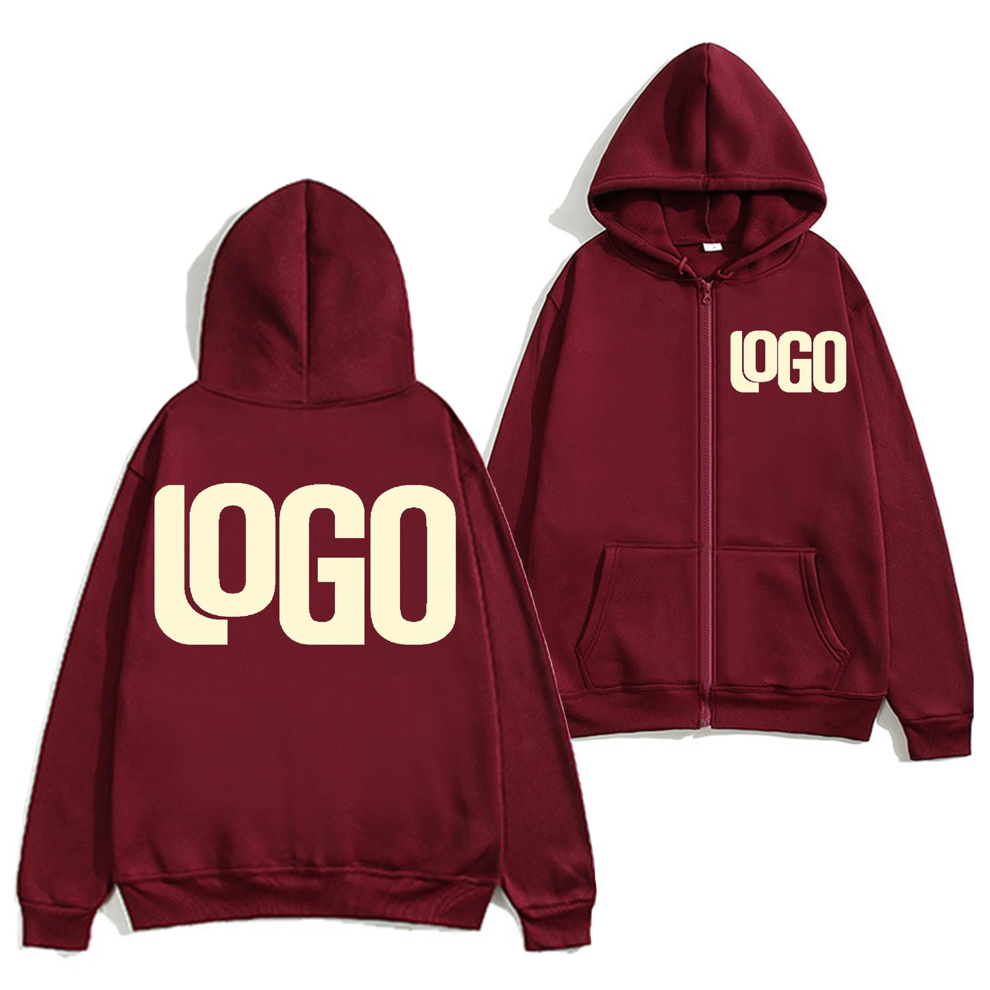 Zipper Hooded Cardigan Sweatshirt Jacket, New Fashion, Anytime, Anywhere Design Brand Logo/Custom Image Replication