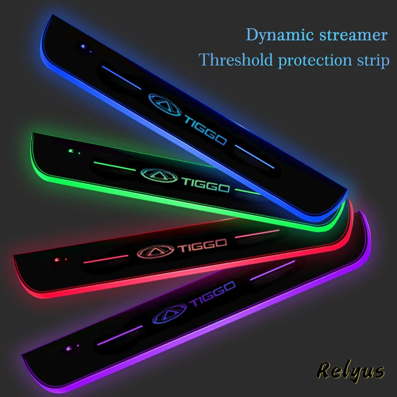 Customized Upgrade LED Welcome Pedal Scuff Plate Pedal Car Door Sill Pathway Light For Chery Tiggo 2 3 4 5 6 7 8 3X 5X Pro T11