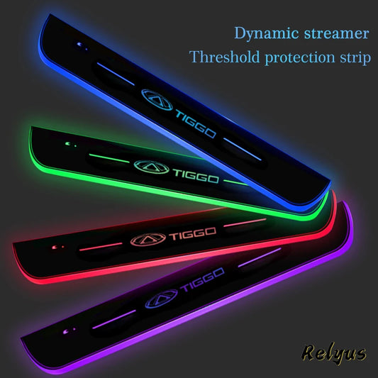 Customized Upgrade LED Welcome Pedal Scuff Plate Pedal Car Door Sill Pathway Light For Chery Tiggo 2 3 4 5 6 7 8 3X 5X Pro T11