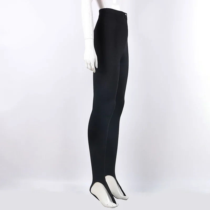 Talenza Women's Sexy Leggings Black Fashion Office Lady High-Waisted Skinny Trousers Autumn New Vintage Patchwork Female Pants