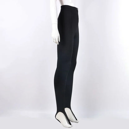 Talenza Women's Sexy Leggings Black Fashion Office Lady High-Waisted Skinny Trousers Autumn New Vintage Patchwork Female Pants