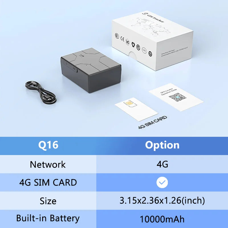 4G GPS Tracker Car 10000/20000mAh Vehicle GPS Locator Real-time GPS Tracking Device Long Standby Vibration Alarm Location APP