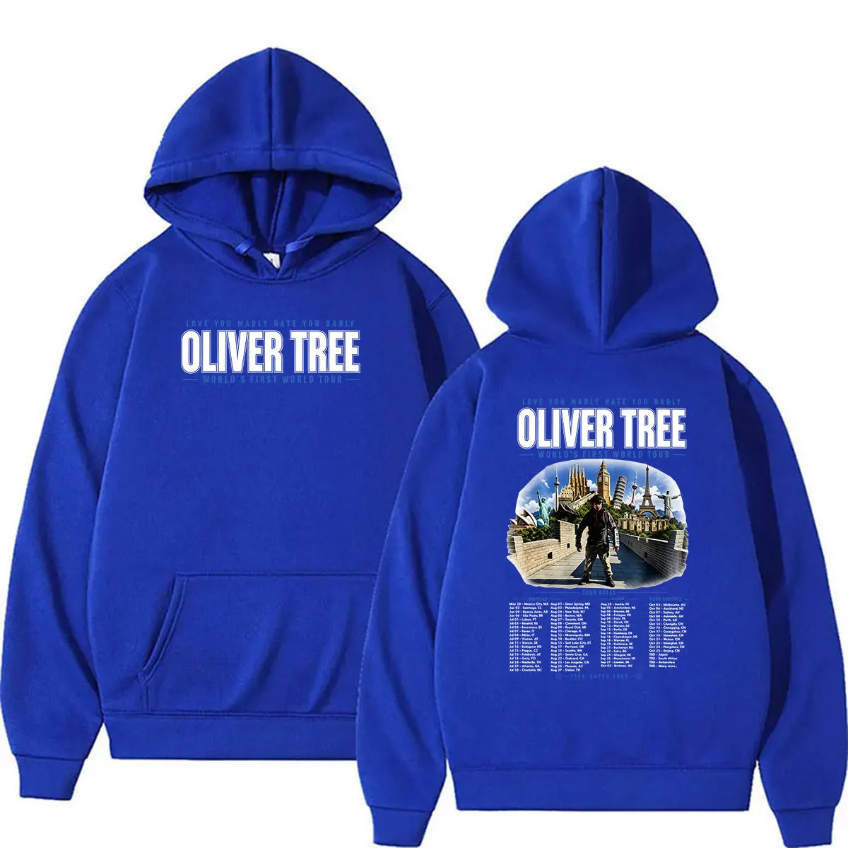Oliver Tree Love You Madly Hate You Badly World’s First World Tour 2026 Hoodie Men's Long Sleeve Fashion Oversized Sweatshirt
