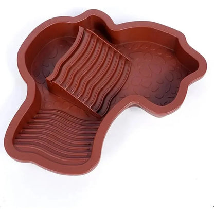Turtles Bathing Pool Water Bowl with Slip Proof 35x28.50cm Friendly Habitat with Steps for Reptiles Resting and Soaking