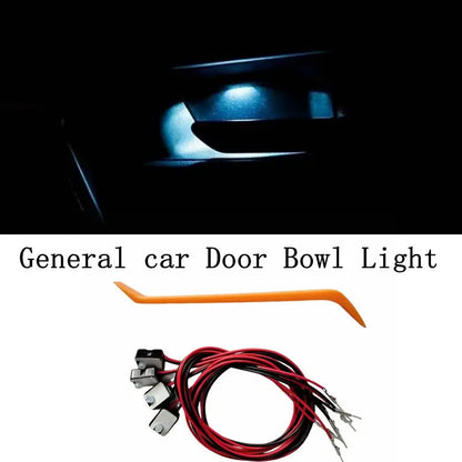 4Pcs LED Ambient Light Transparent lamp body circular Car Inner Bowl Light Door Handle Lights Handrail Lights Decorative Lamp