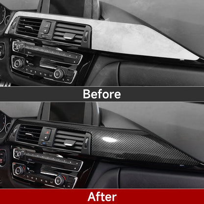 Car Center Console Dashboard Gear Shifter Panel For BMW F30 F31 F34 3GT F32 F33 F36 Trim Accessories, Carbon Fiber ABS Sticker