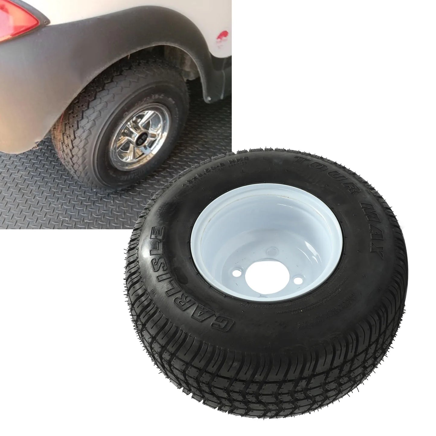 18x8.50‑8 Golf Cart Tires Rubber Better Handling Golf Cart Tire and Wheel Assembly Replacement for E‑Z‑GO Golf Carts