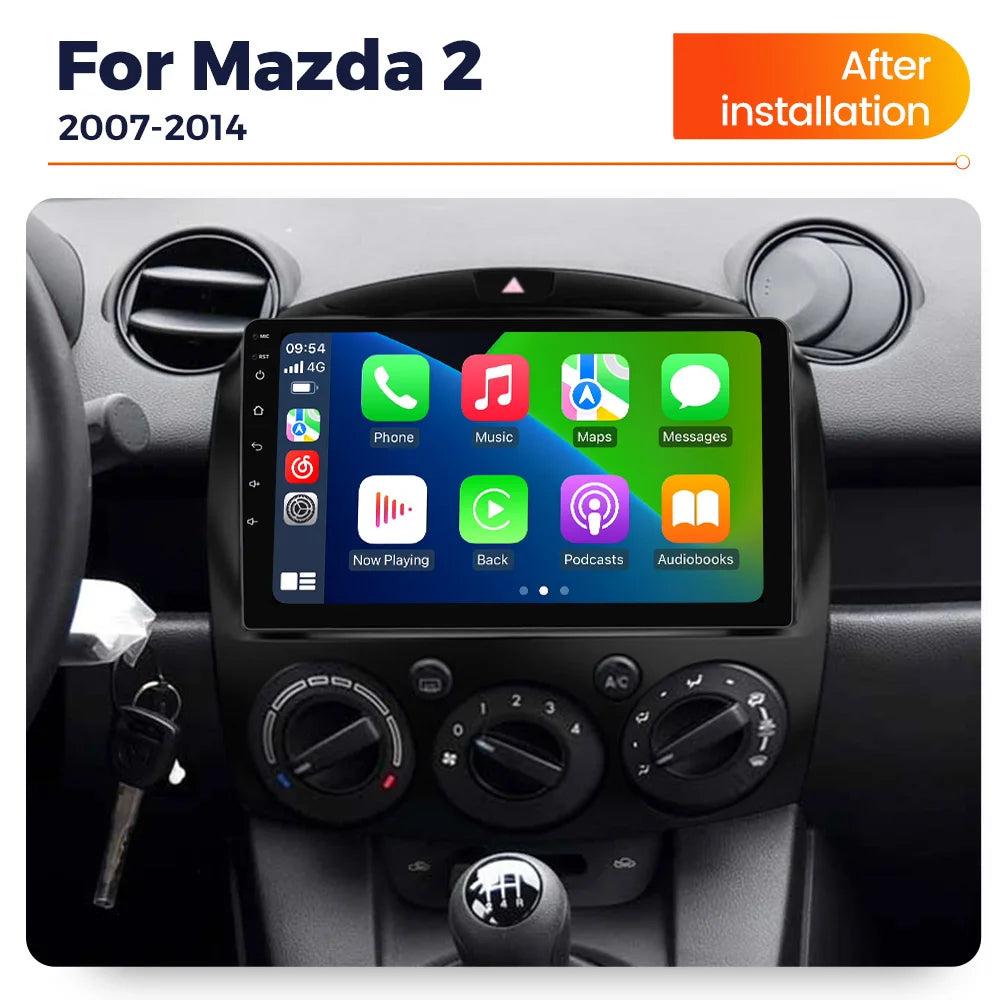 MEKEDE Android Screen Car Radio Multimedia Player For MAZDA 2 Mazda2 2007 -2014 Carplay WIFI Autoradio Intelligent Car System