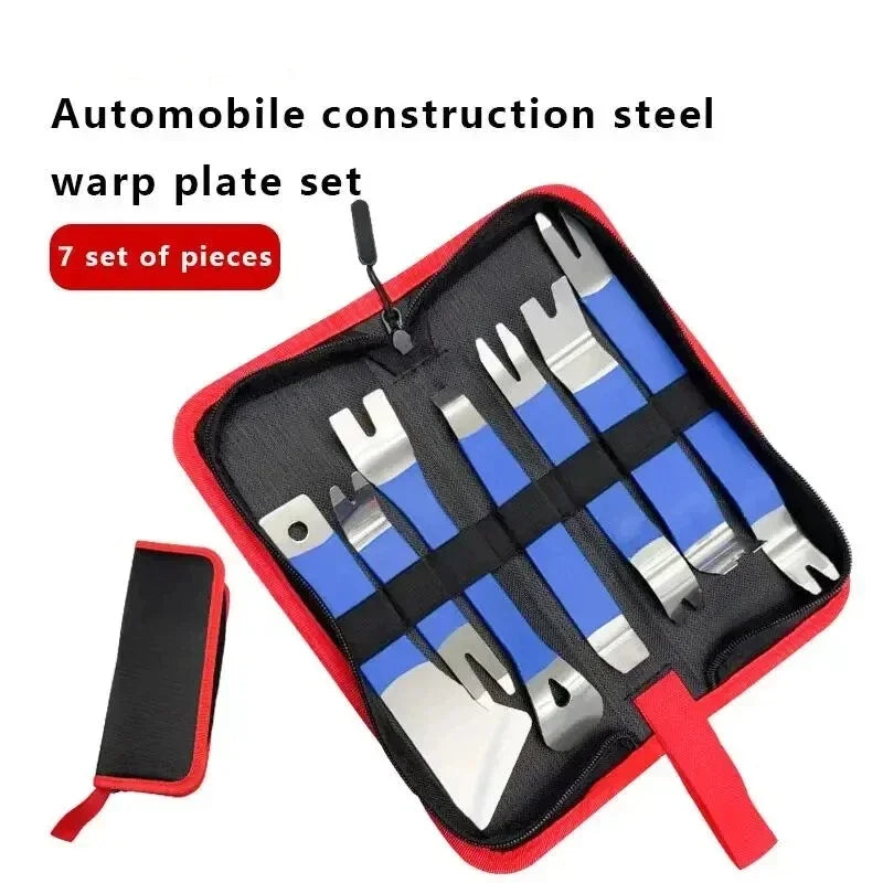 Stainless Steel & Plastic Car Audio Removal Tool 7pcs Door Panel Trim Pry Tool Set for Auto Interior Disassembly