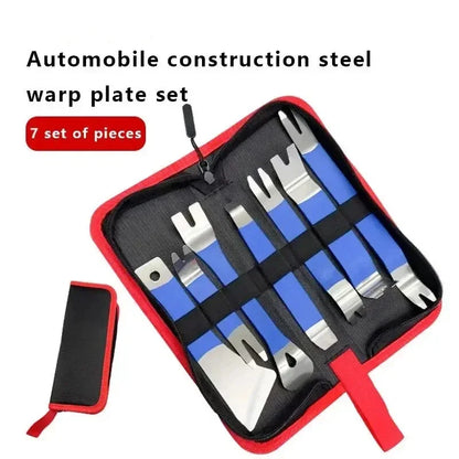 Stainless Steel & Plastic Car Audio Removal Tool 7pcs Door Panel Trim Pry Tool Set for Auto Interior Disassembly