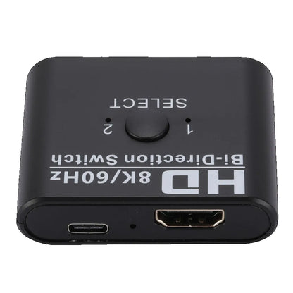 8K 60Hz HDMI-Compatible Switch Splitter Bi-Direction 1x2/2x1 HDMI-compatible Switcher 2 in1 Out for PS4 TV Box Switcher Adapter