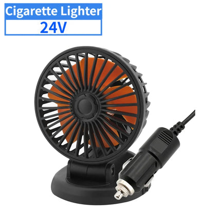 Car Fan 360° Adjustable 1/2/3/4 Head Air Fan Automotive Electric Fan USB/12V/24V Fan 2 Speeds Car Silent Fan for Home Desk Car