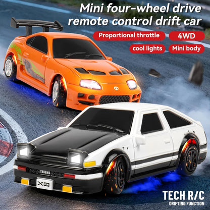 2026 RC Drift Car 1/64 Scale 360 Spin Remote Control Mini High Speed Professional Drift Vehicle Kids Boys Birthday Gift Toys Set