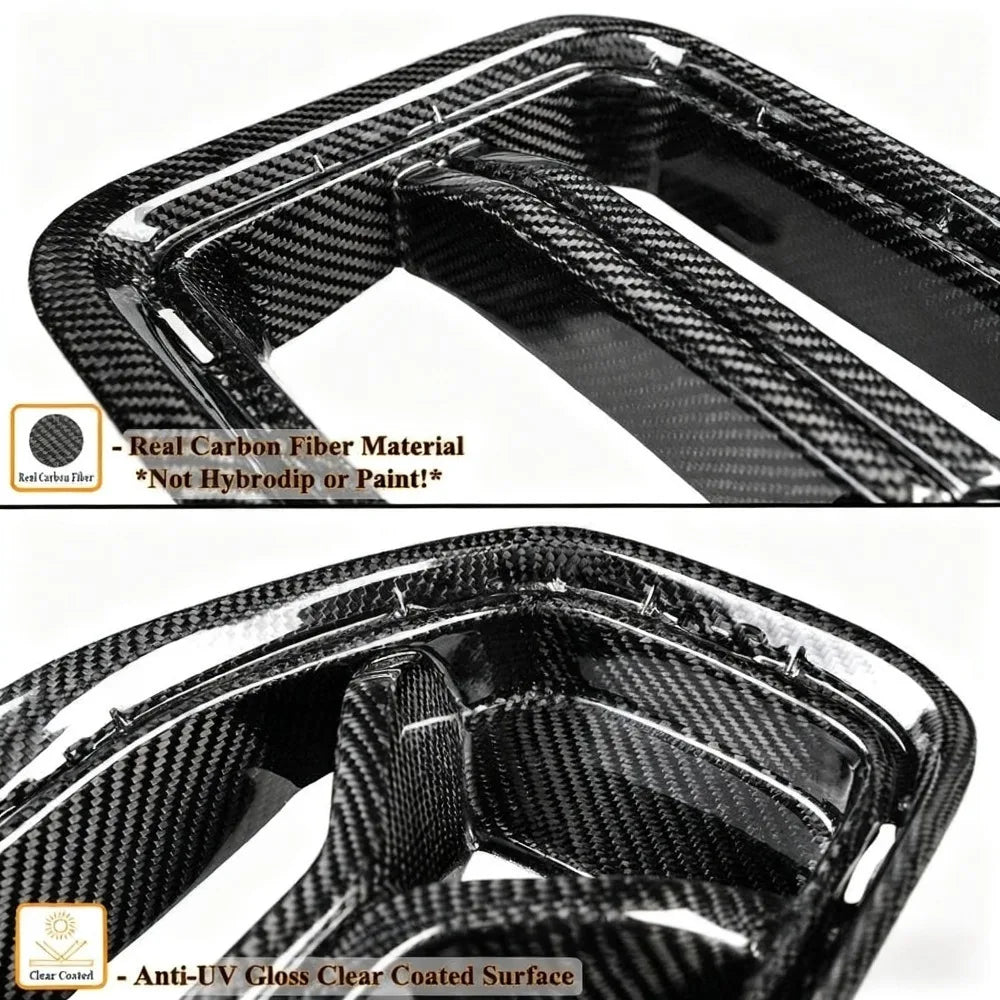 Real Dry Carbon Fiber Trim For BMW G87 M2 2023-2025 Car Front Bumper Grille Racing Grills Mesh Cover Auto Exterior Accessories