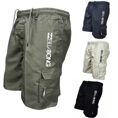 New Men's Fashion Multi-Pocket Cargo Shorts Loose Fit Basketball Sports Shorts Outdoor Running Casual Workwear Shorts