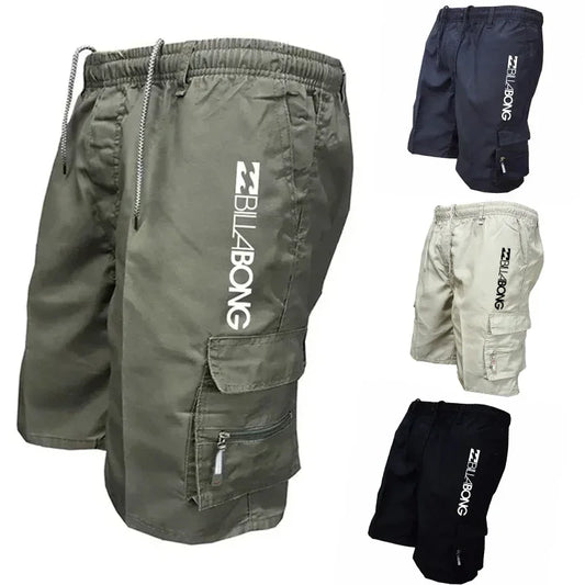 New Men's Fashion Multi-Pocket Cargo Shorts Loose Fit Basketball Sports Shorts Outdoor Running Casual Workwear Shorts