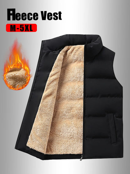 Winter Warm Vest Jacket Men Waistcoat Windbreaker Clothing New Vests Puffer Sleeveless Coats Mens Solid Color Down Vest Jacket