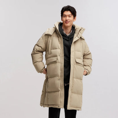Semir Down Jacket Men Three-Resistant Mid-Length Outerwear 2024 New Contrasting Colors Sports Style Winter Outfit Thick Couple