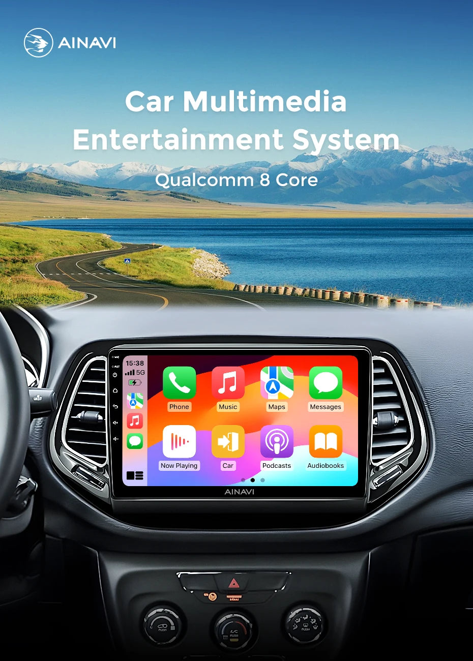 Ainavi Car Multimedia Player For For Jeep Compass 2 MP 2017 2018 2019 wireless Carplay Android Auto 4G Wifi 2din
