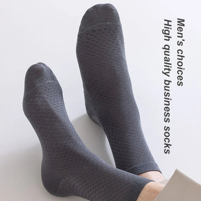 12Pairs Bamboo Fiber Socks Men Casual Business Mesh Breatheable Anti-Bacterial Comfortable High Quality Sock Male Size EU38-45