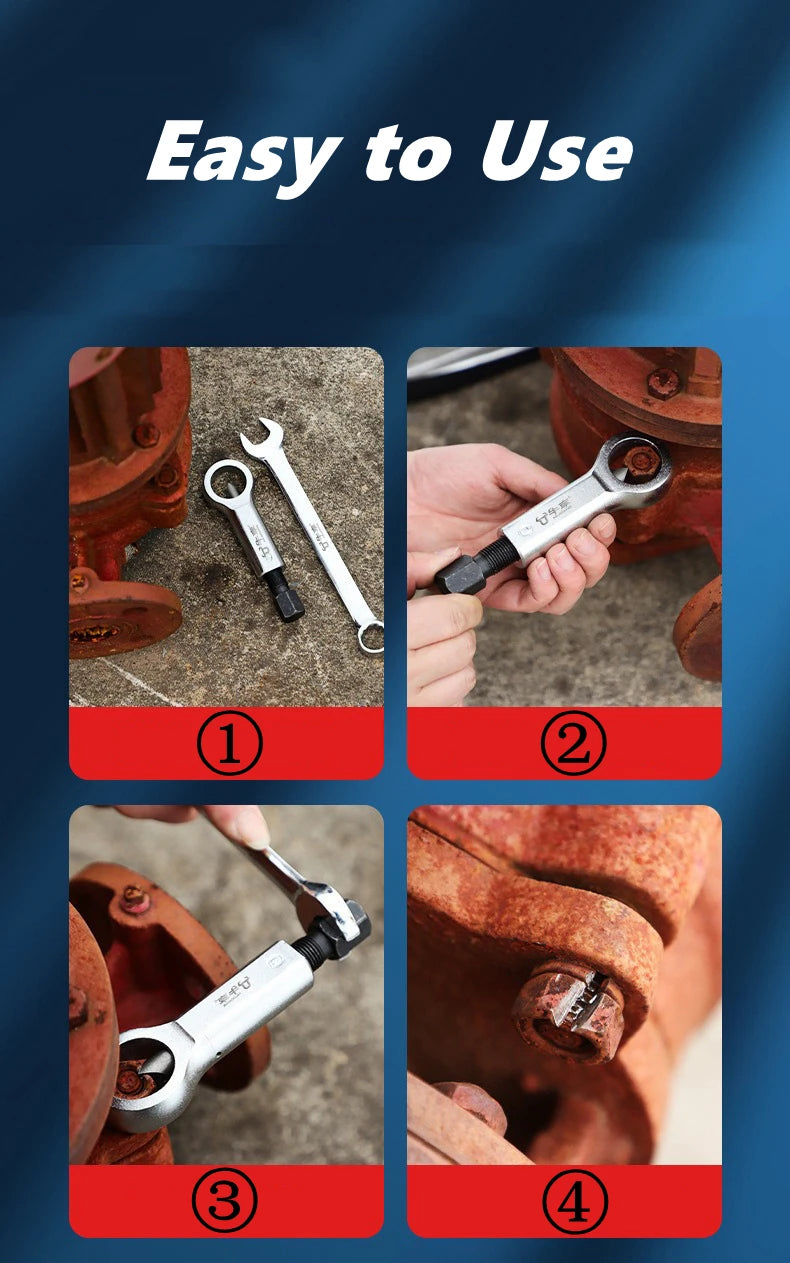 Nut Screw Splitter Set Remover Tools,Rusted Nut Breaker,Steel Nut Remover Extractor,Manual Pressure Nut Cracker Metal Splitter