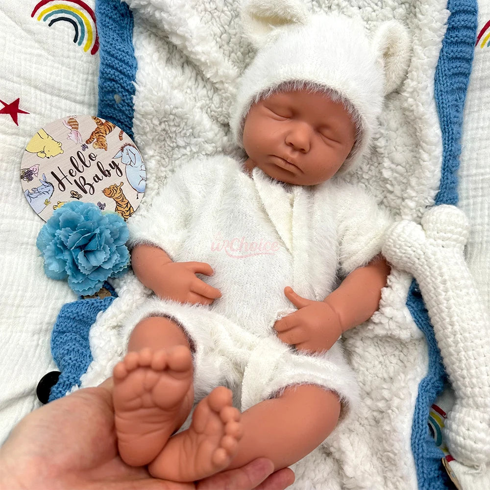 Handmade 50CM Silicone Reborn Baby Sleeping Loulou Lifelike Skin Details 1:1 Weight Real Touch Early Education Play Doll