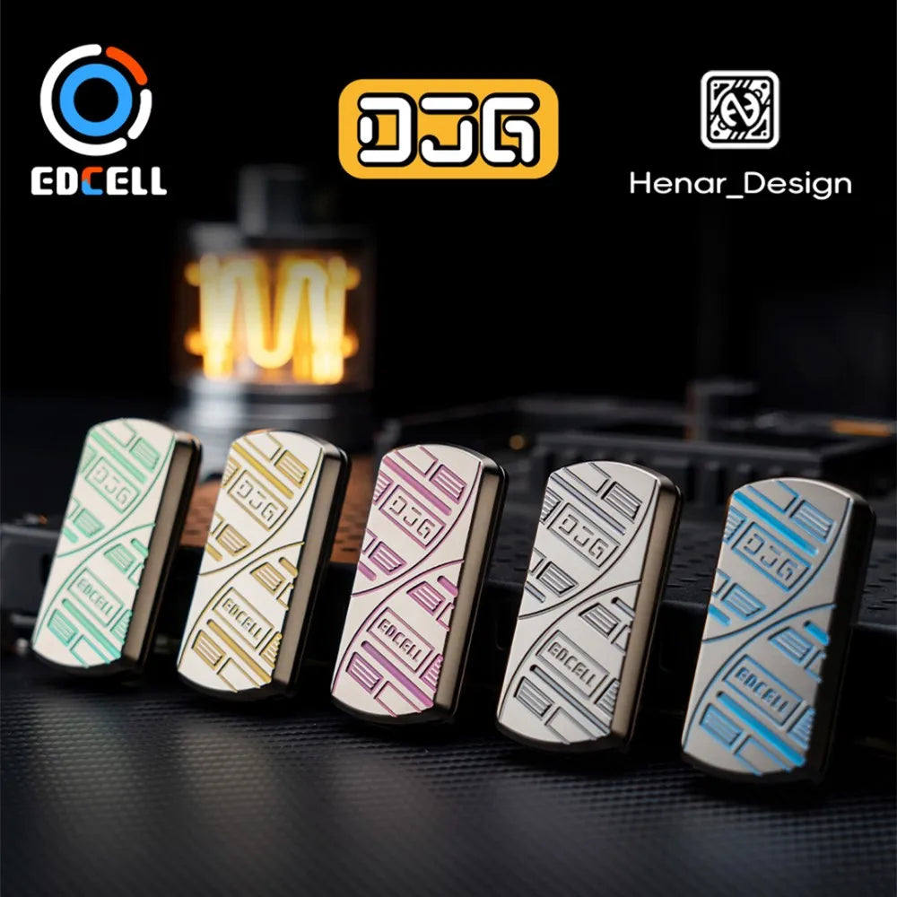 DJG & EDCELL Dexjelly Tuning Fork Poker Push Slider Anodic Oxidation Of Titanium Slider Fidget Stress Toys