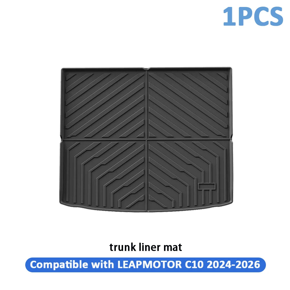 Car Floor Mats For Leapmotor C10 2024 2025 2026 Car Floor Mats & Cargo Liner TPE 3D Foot Mat Waterproof Trunk Mat Protective Pad