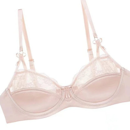 Thin Lace French Bra Set Women Minimizer Push Up Anti-Sagging Back Smoothing Side Support Comfort Sexy Daily Lingerie S-XL 32-38