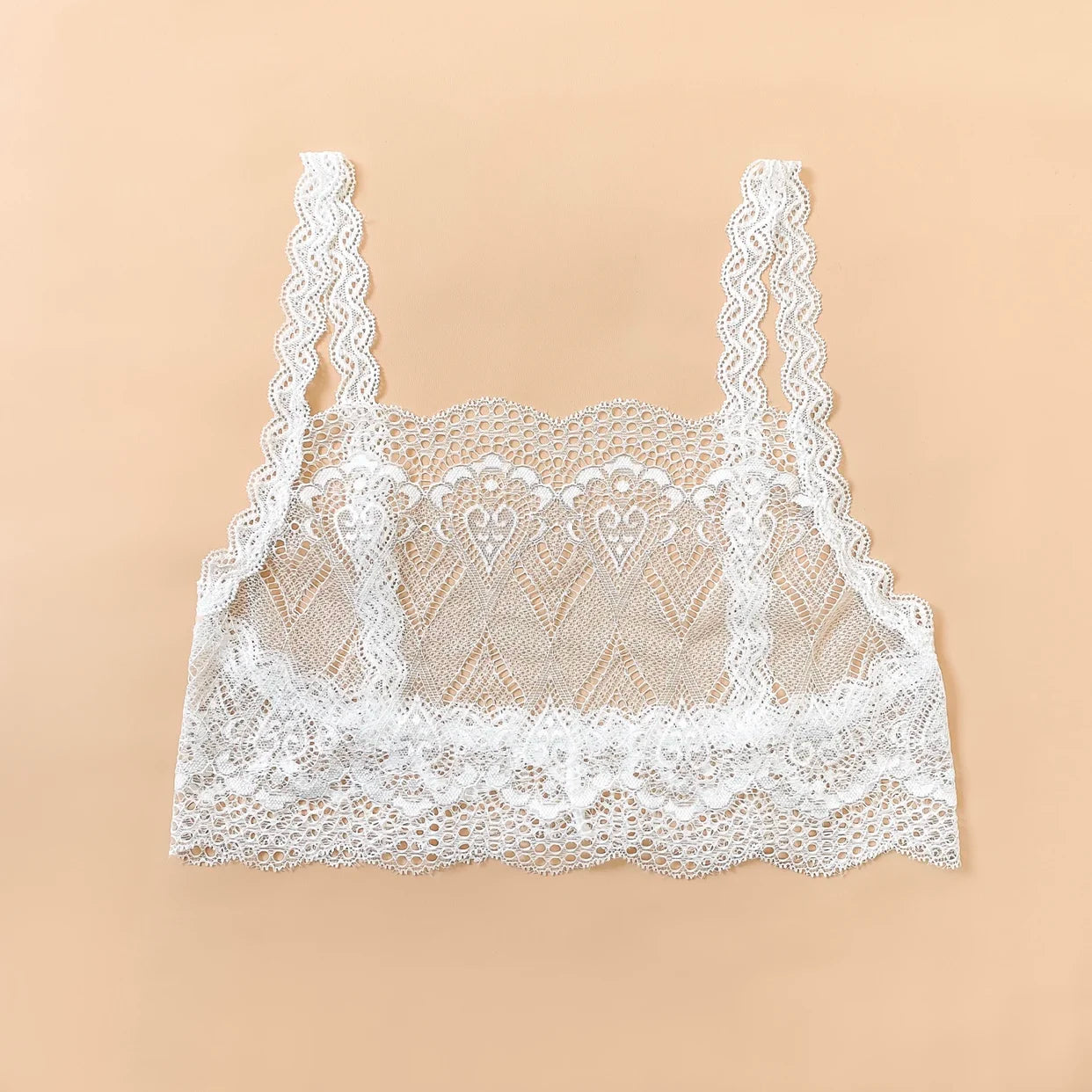 Low-Neck Lace Strap Vest Women's Sexy Backless Bralette Prevent Exposure Front Chest Back Design Short Length Casual Style