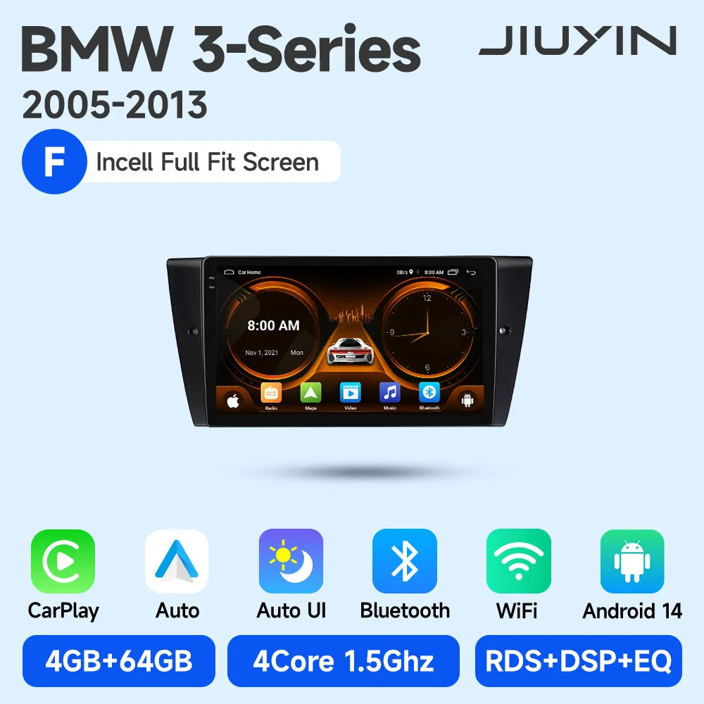 JIUYIN Car Radio For BMW 3-Series E90 E91 E92 E93 wireless CarPlay Android Auto car intelligent systems No 2 din 2din DVD