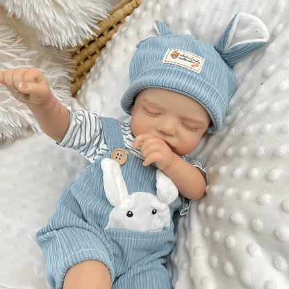 AONPENG Asleep Realistic Reborn Baby Doll 18inch 45cm, Cloth Body & 3D Skin, Fashion-Forward Birthday Gift for Girls