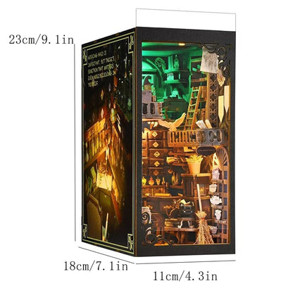 Wooden Book Nook Kits Miniature Wooden Doll Houses 3D Puzzles Assembly Building Toys Bookshelf Insert Decoration Toys For Gift