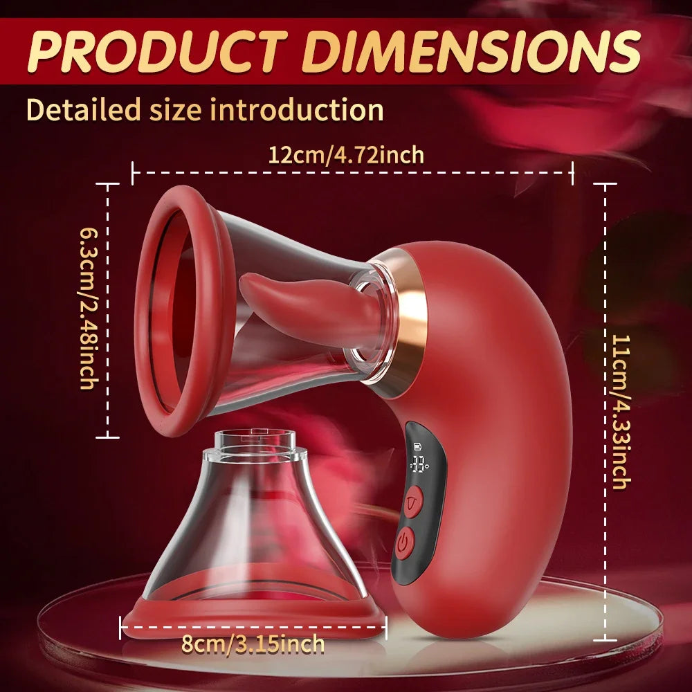 Tongue Licking Vacuum Sucking Vibrator for Women Clit Sucker Nipples Breast Massager Removable Cup Female Masturbation Sex Toy