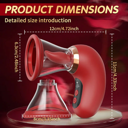 Tongue Licking Vacuum Sucking Vibrator for Women Clit Sucker Nipples Breast Massager Removable Cup Female Masturbation Sex Toy