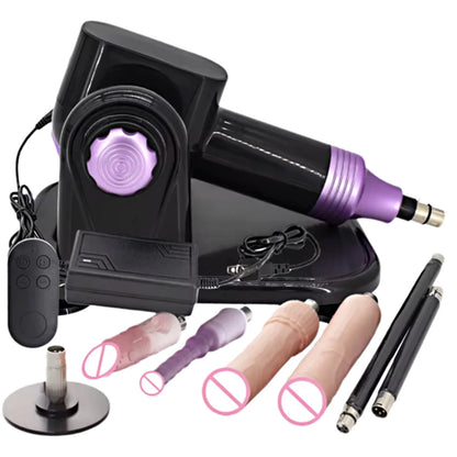 60W Automatic Sex Machine with Big Black Dildo for Women Love Machine Masturbation Pumping Gun for Couple Men Sex Toys