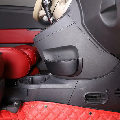 For Fiat 500 2011-2017 ABS black car center console side storage box mobile phone box key box car storage box accessories