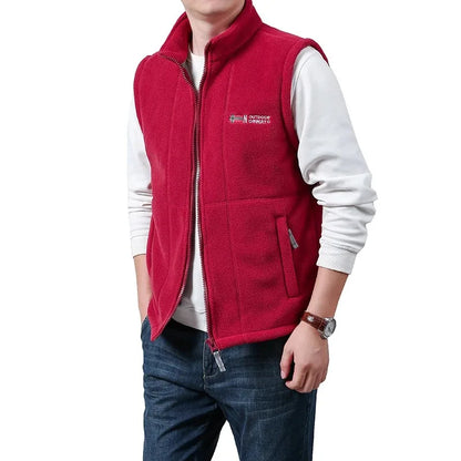 Outerwear Polar Fleece Vest Men Autumn Winter Solid Color Thicken Warm Vests Man Outdoor Casual Fashion Hiking Sportswear Male