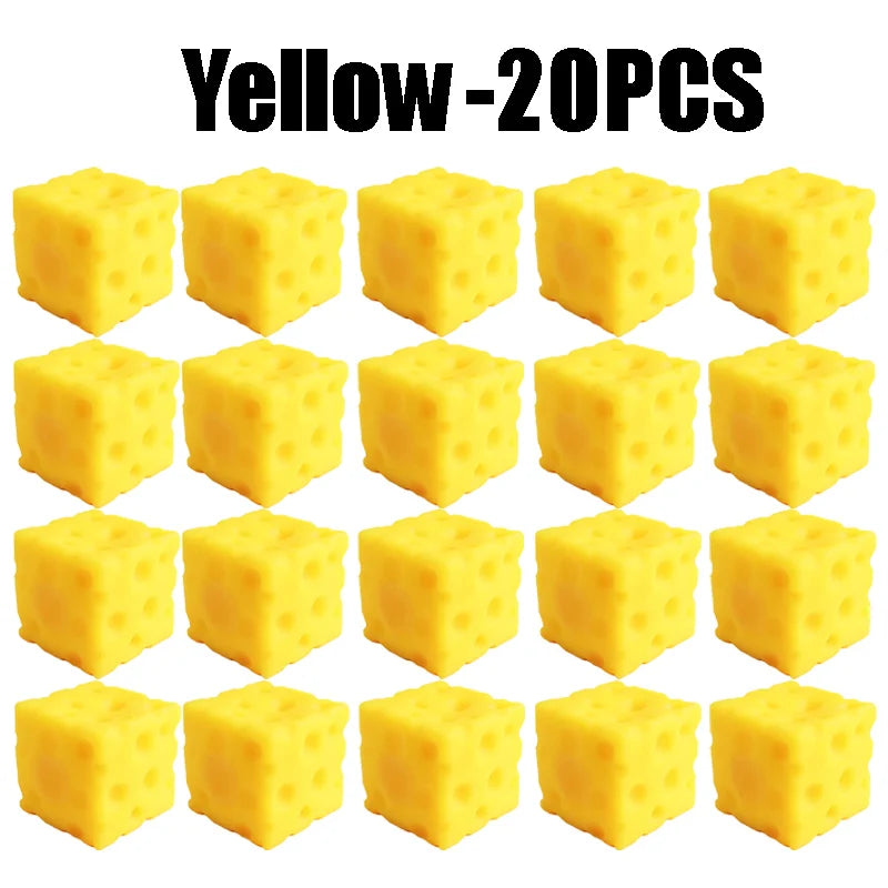 Yellow Cheese Squeeze Toy Soft Rubber Novelty Stress Ball Bouncing Play for Anxiety Relief Focus Training Fun Cheese Cube Design