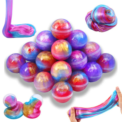 12pcs Creative Colorful Crystal Mud Starry Sky Diy Jelly Stress Relieving Mud Colorful Starry Sky Slime Plasticine Mud Toy Gift