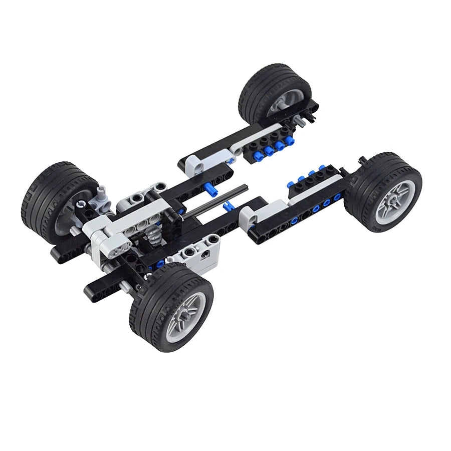 MOC Technical Bricks Car Building Block 4WD Front Axle With Differential for Mechanism Front Suspension Streering System