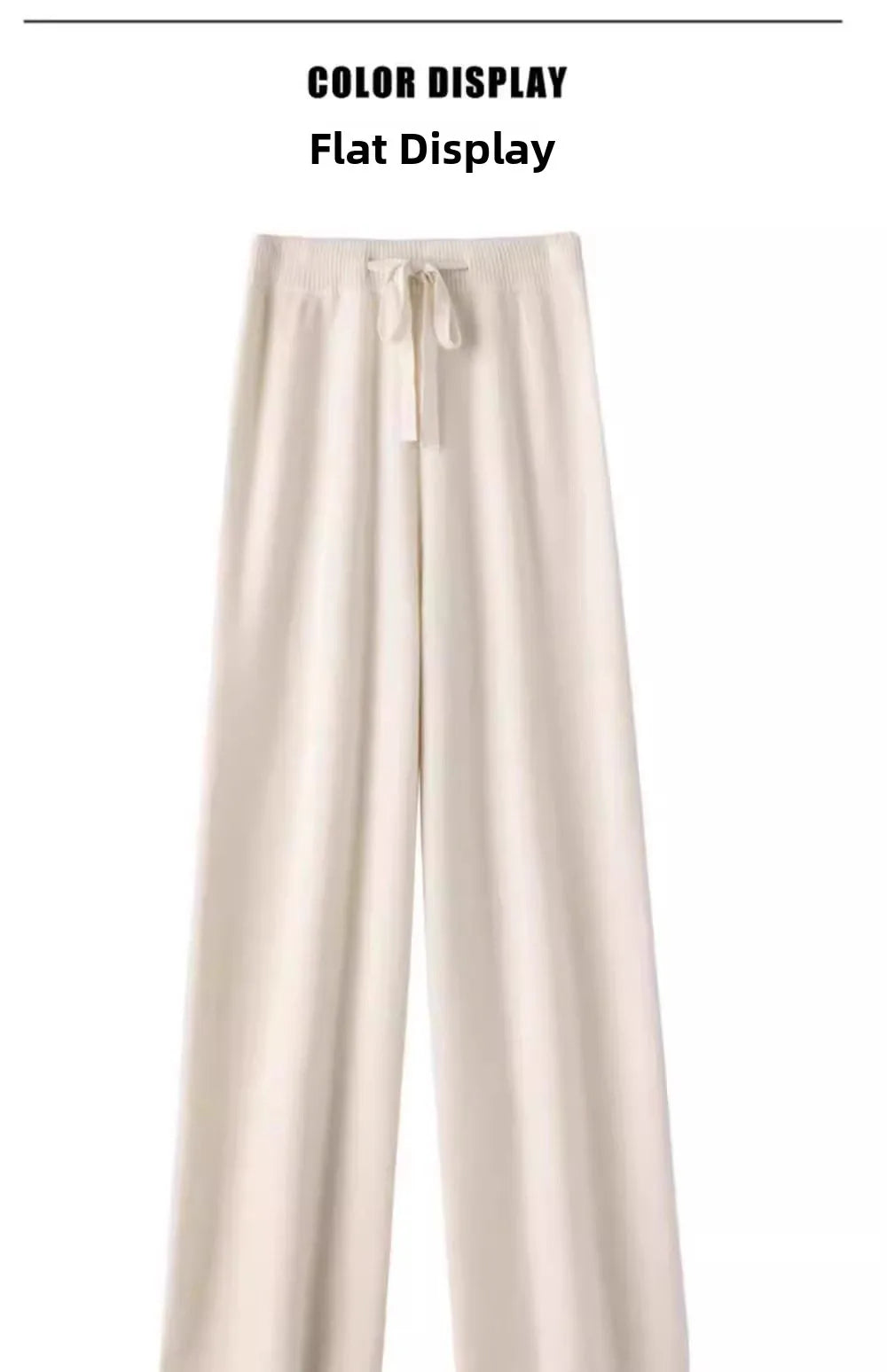 High Waist Wool Knitted Wide Leg Pants Women's Outerwear Autumn Winter Thickened Floor-Length Straight Cut Casual Trousers
