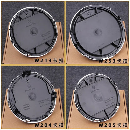 Car Front Grille Emblem Star Badge  Logo Chrome black Silver 3D Mirror Mercedes Benz Amg W205 W204 W253 W213 W206 W166 gle glc