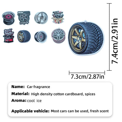 Wheel-shaped Japanese car air freshener, hanging air freshener, perfume fragrance