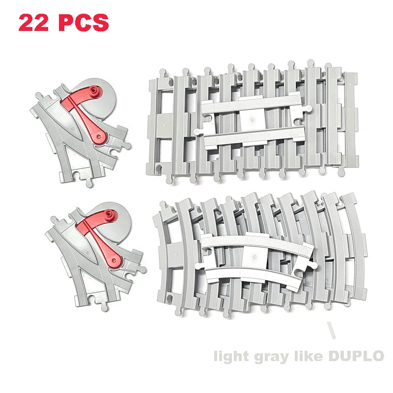 Rail Transport Big Size Building Blocks Creative Track Accessories Assemble Toys For Children Bricks Compatible City Train Set