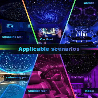RGBW Fiber Optic Star Headliner Kit APP Bluetooth Car Roof Ceiling Light Interior Ambient Lighting DIY Starlight Kit Accessories