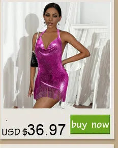 Sexy y2k clothes metal sequin corset crop top women summer cropped halter tank top club party tops woman clothing rave outfit
